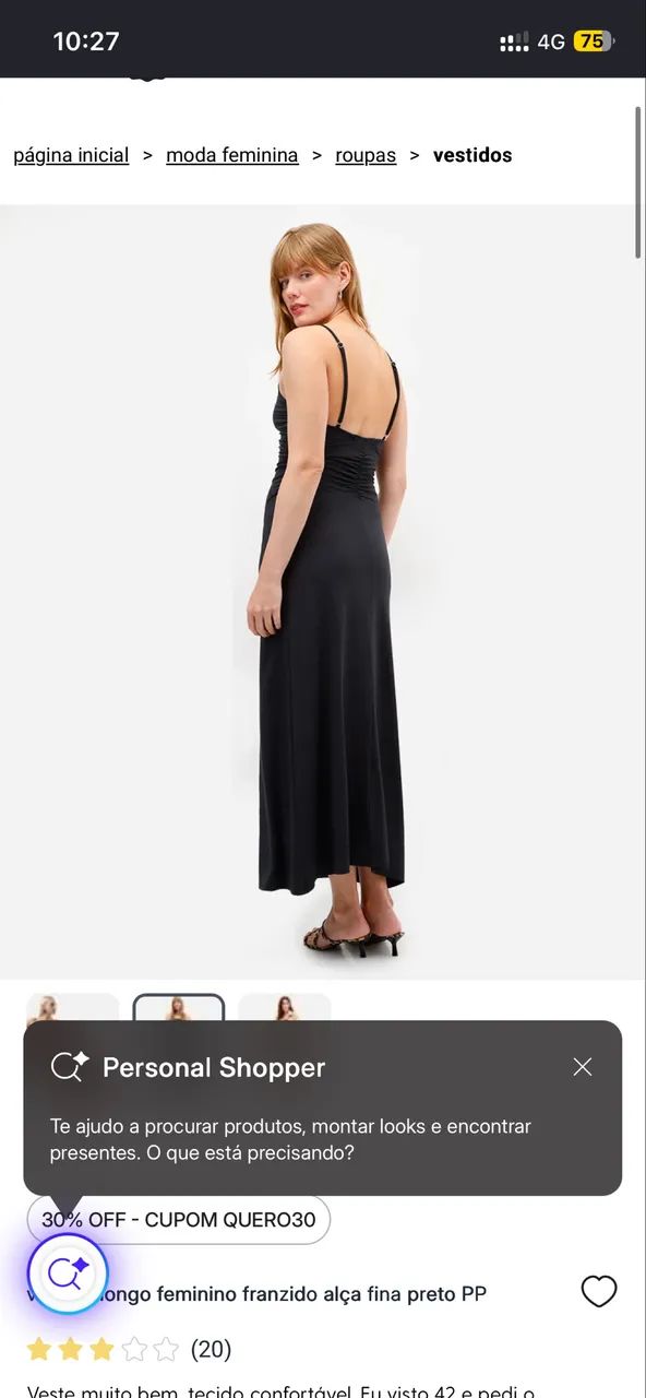 vestido preto modelagem na cintura - Foto 3