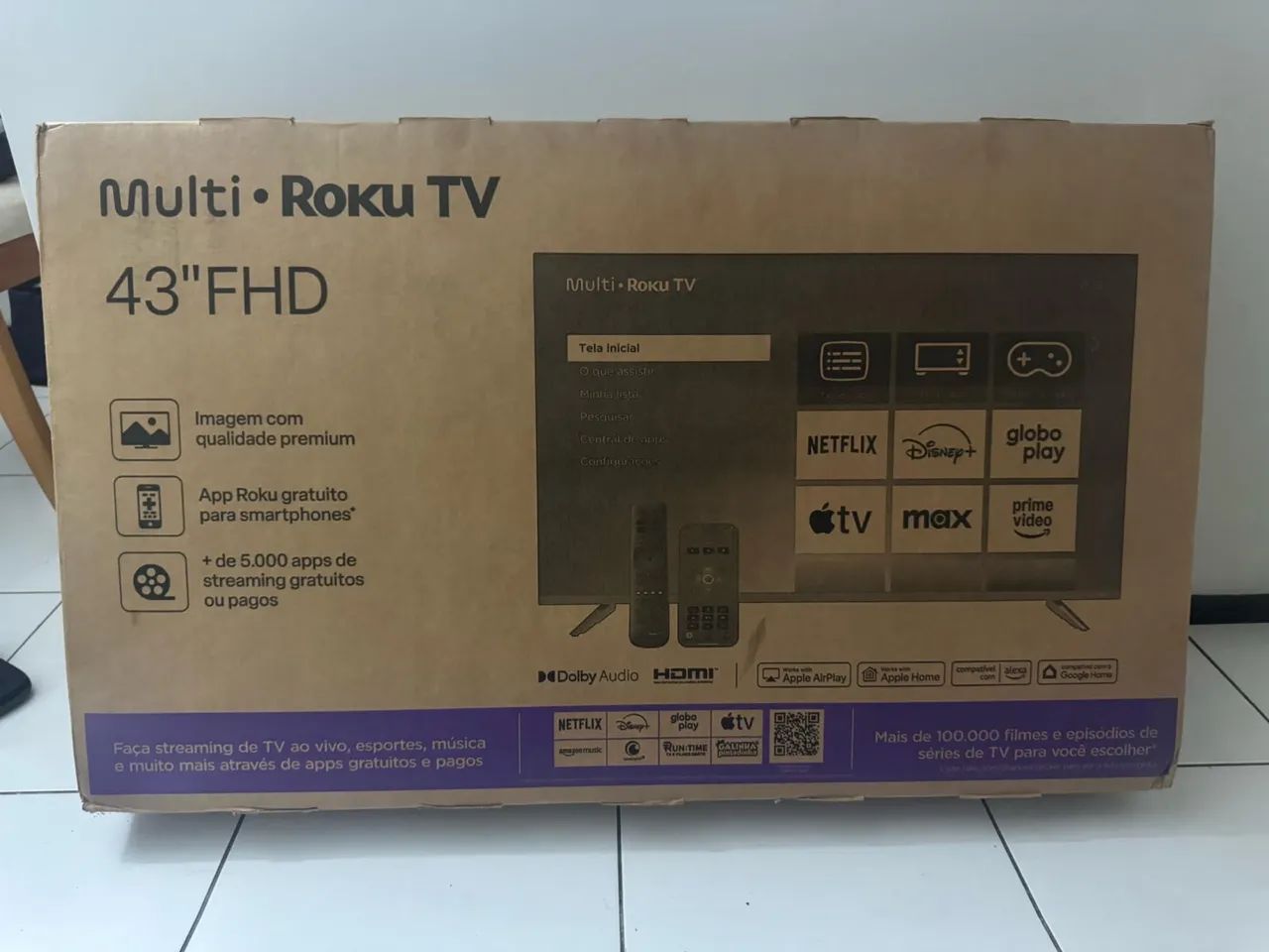 Tv ROKU 43 POLEGADAS ZERADA NA CAIXA