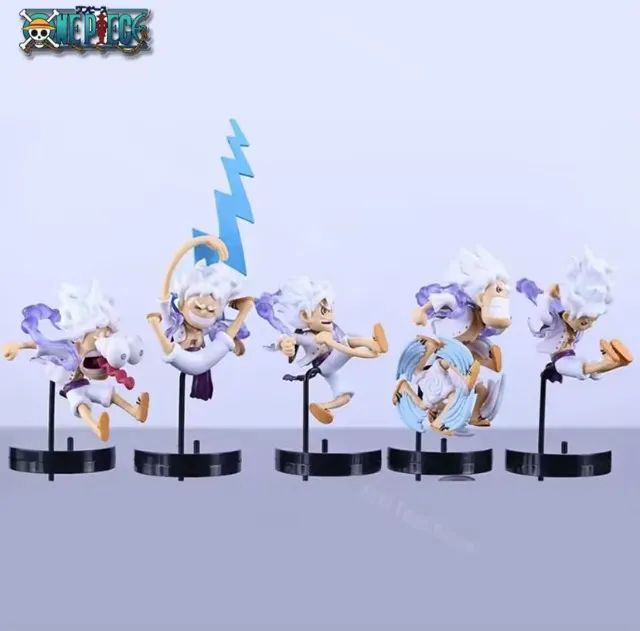 5 pçs/set uma peça anime figura luffy nika