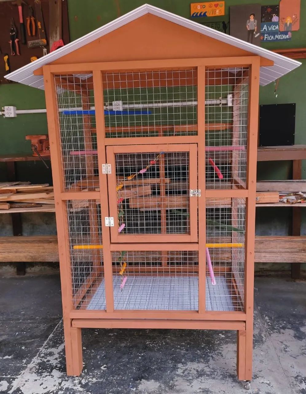 Viveiro Artesanal para Pássaros | Calopsitas  - Foto 2