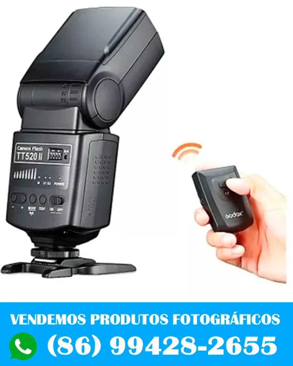 Flash Godox tt520ii com rádio flash - Foto 3