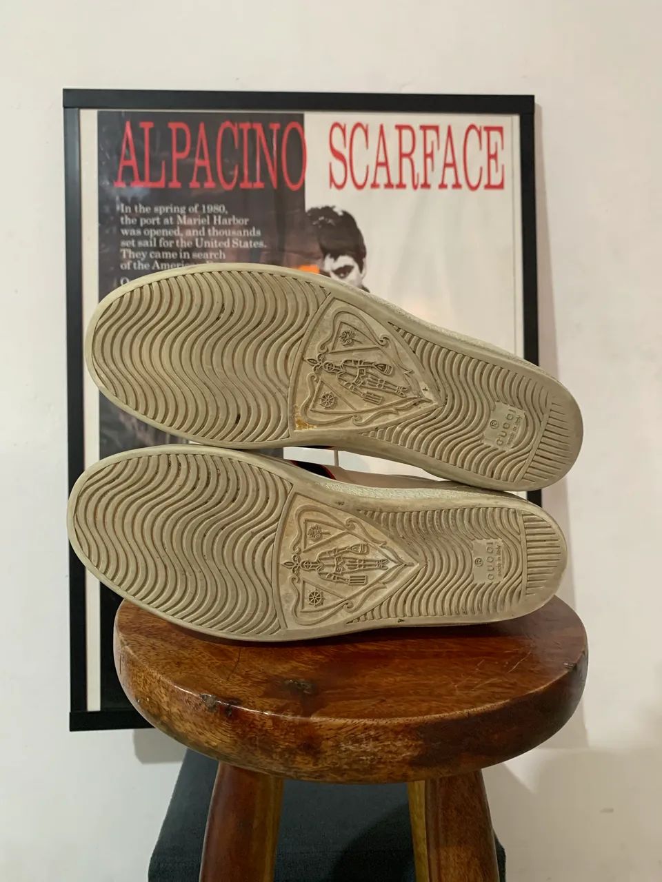 ? Gucci Ace Stripe em couro off-white  ?  - Foto 2