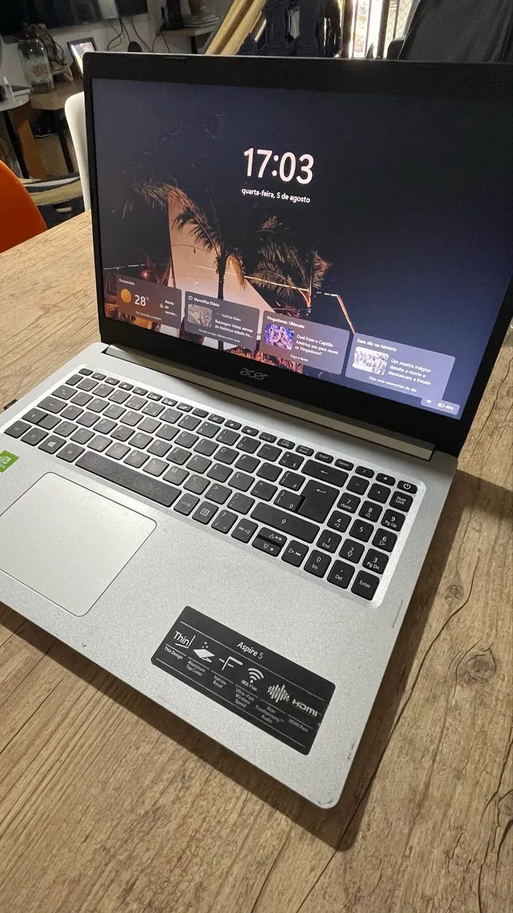 NOTEBOOK ACER ASPIRE 5  INTEL CORE i5 10ª GERAÇÃO PLACA DE VÍDEO NVIDIA