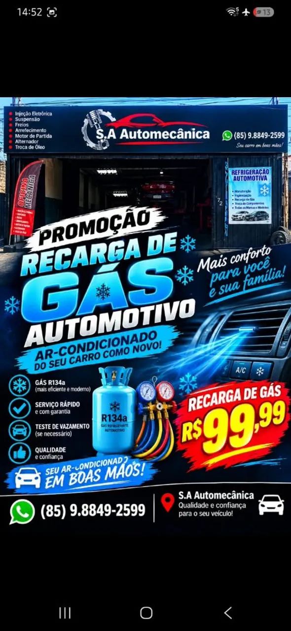 RECARGA DE GÁS AUTOMOTIVO. 