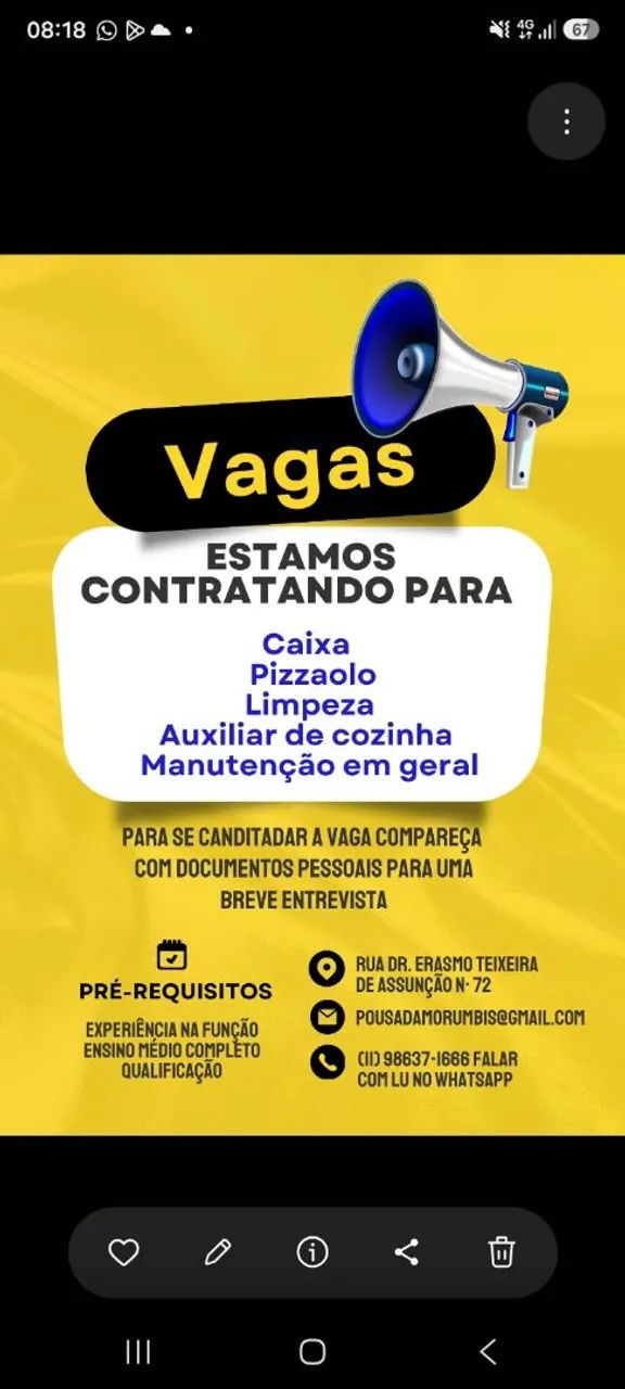 Vaga de empregos 