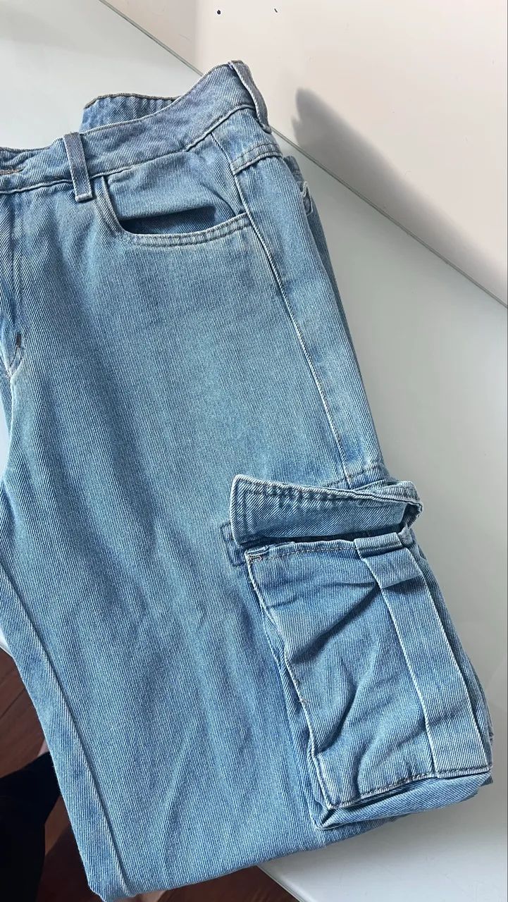 Calça cargo jeans 