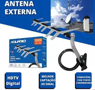 Antena Externa Digital Aquário Dtv-1500 + Acessórios - Foto 3
