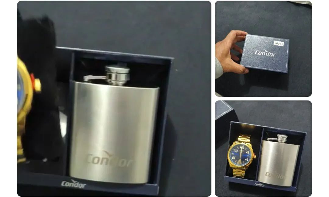Relógio Condor Dourado e Cantil em Inox - Foto 3
