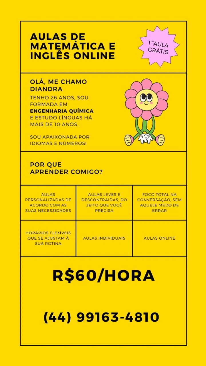 Aula particular de Inglês e Matemática