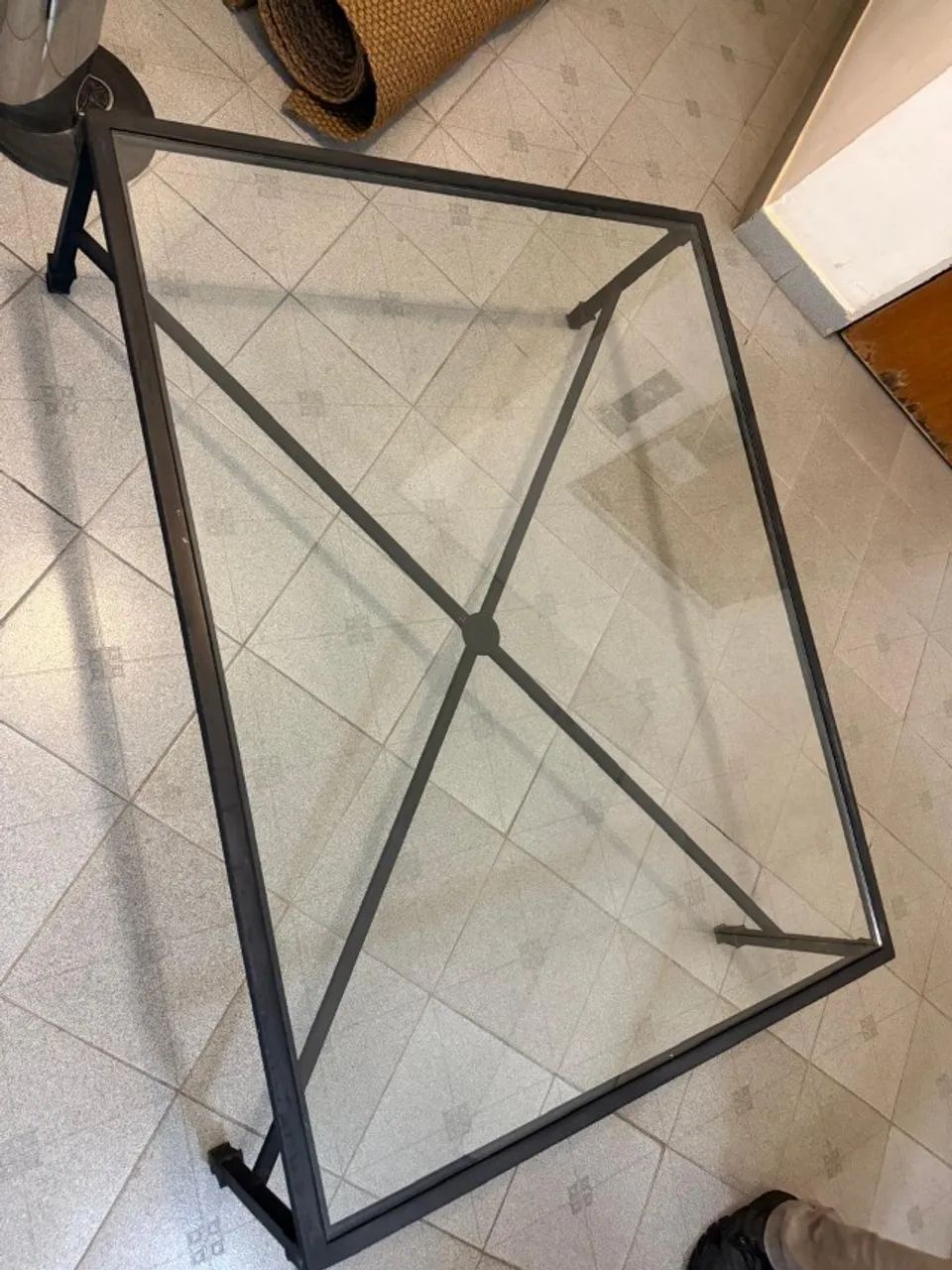 mesa de centro de metal com vidro - 40cm de altura - Foto 4