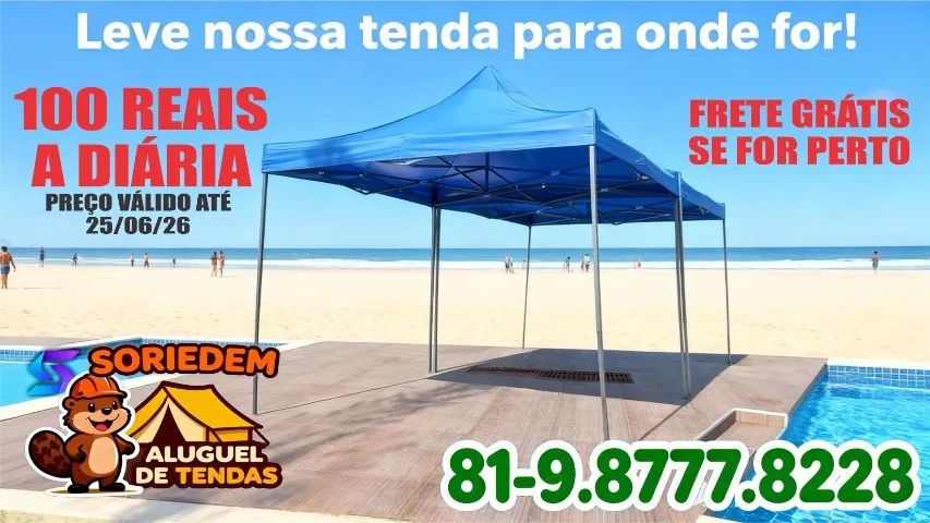 Aluguel de tenda azul 3x3