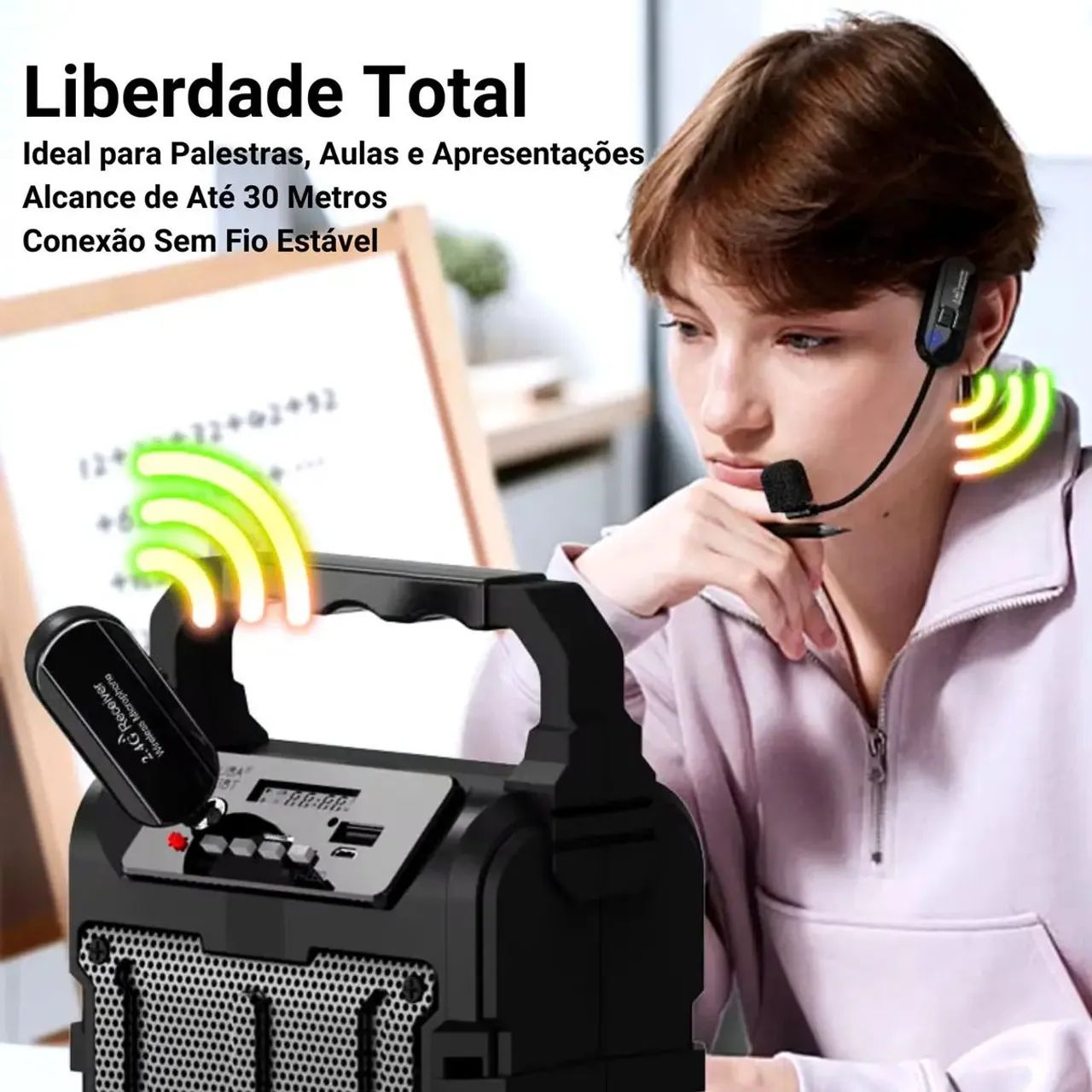 Microfone headset sem fio palestras, reuniões  - Foto 3