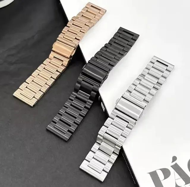 Pulseira De Metal Aço Inoxidável Premium Para Smartwatch Elos Com Fivela 22mm Para Vários 