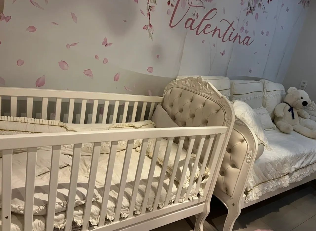 Quarto bebê provençal berço e cama da babá - Foto 5