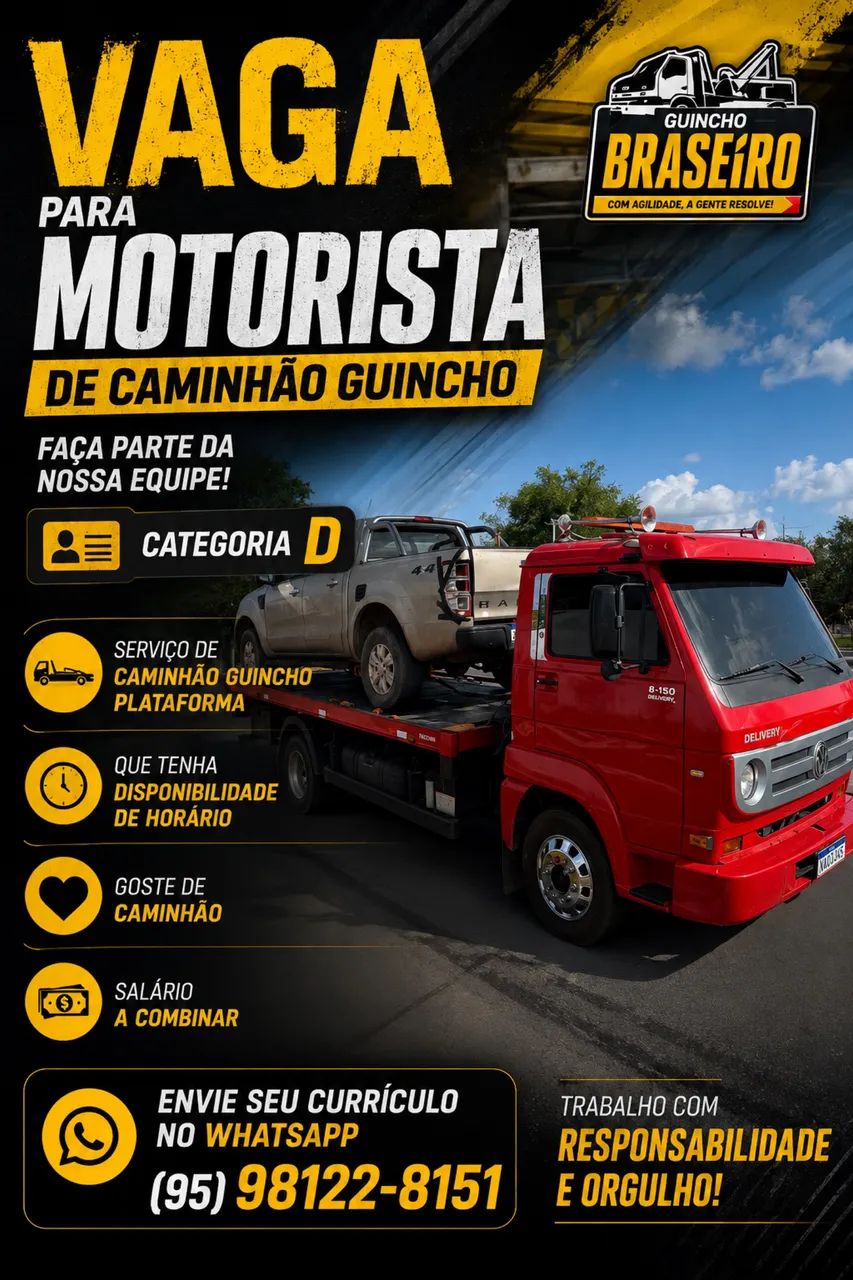 Emprego motorista cat D guincho 