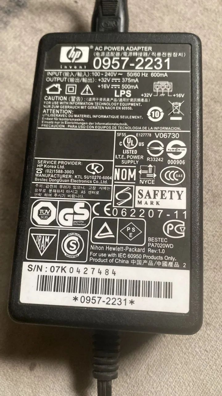 Fonte Impressora ORIGINAL Hp Pino Cinza 0957-2231 - Foto 4