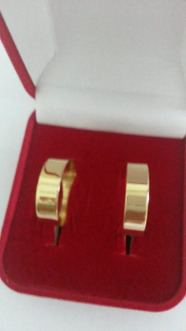 Par aliança moeda antiga noivado ou casamento  - Foto 2