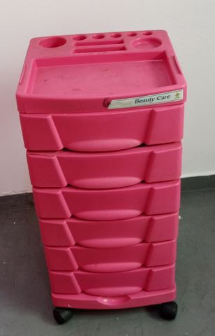 Carrinho Auxiliar Para Cabeleireiro Dompel Beauty - Rosa