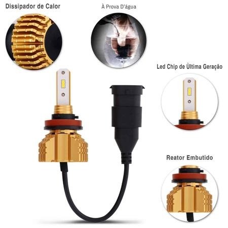 Lâmpada Automotiva Ultra Led Gold Shock Light Encaixe H11 - Led na Cor Original - Foto 2