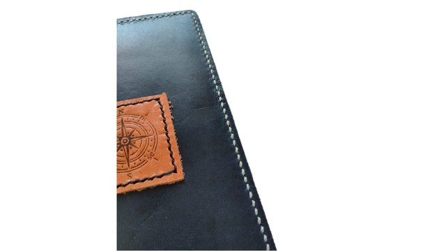 Carteira para Passaporte e CIR, couro legítimo costurado a mão