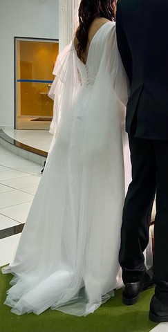 Vestido de noiva branco, NOVO, cetim bucol e tule francês
