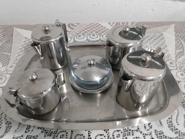 Conjunto Chá E Café Com 7 Peças De Aço Inox Alta Qualidade