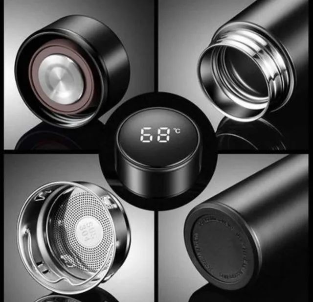 Garrafa Térmica Inox 480ml Com Visor LED Inteligente Garrafa Cantil Academia