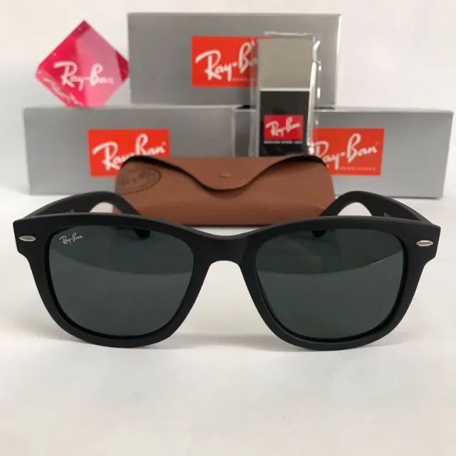 Óculos Ray ban Wayfarer Tradicional Black matte lentes de cristal - Foto 2
