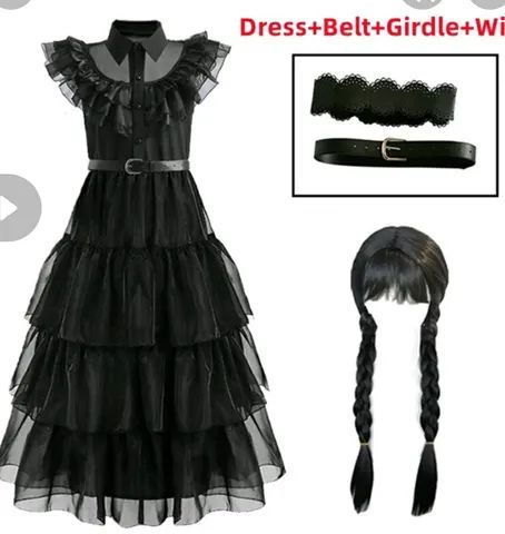 Wandinha vestido + peruca