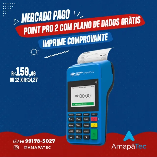 Point Pro 2 - a maquininha que imprime comprovante com conexão 3G Grátis