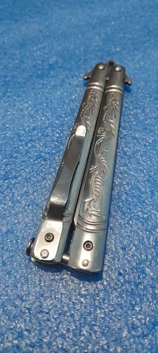 Canivete Butterfly Tanto Prateado - Foto 3