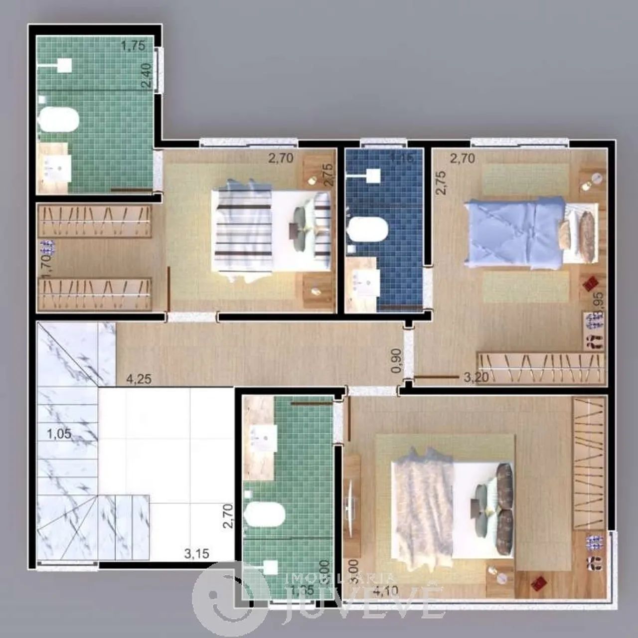 IMOBILIÁRIA JUVEVÊ VENDE LANÇAMENTO CONDOMÍNIO BAIRRO TINGUI SOBRADO FRENTE NA RUA HERMINI - Foto 4
