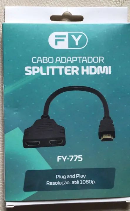 Cabo Divisor Hdmi Splitter 1080p Duplicador de Imagem 1x2 - Foto 3