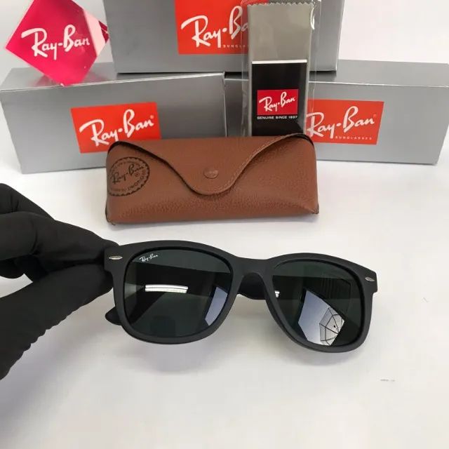 Óculos Ray ban Wayfarer Tradicional Black matte lentes de cristal - Foto 3