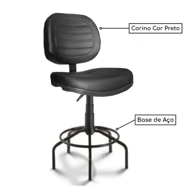 Cadeira Caixa Executiva Costurada sem Braços Preta Aranha MARTIFLEX Modelo 35033 - Foto 4