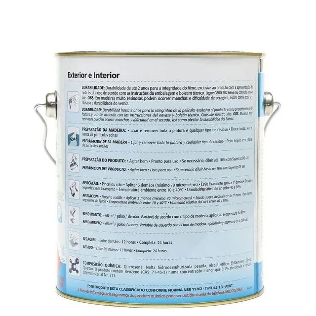 VERNIZ POLIULACK BRILHANTE 3;6L TRANS - SAYERLACK - Foto 2