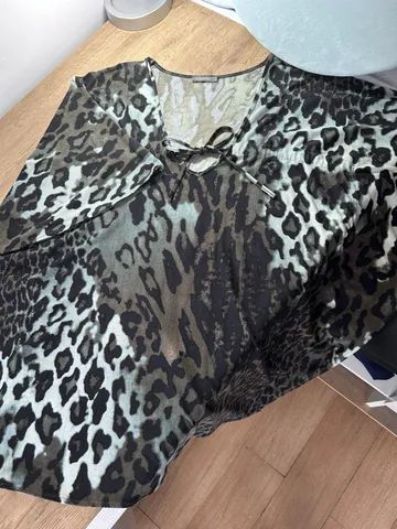 Blusa estampada M.Officer, tam: 2 (G), manga morcego - Foto 5