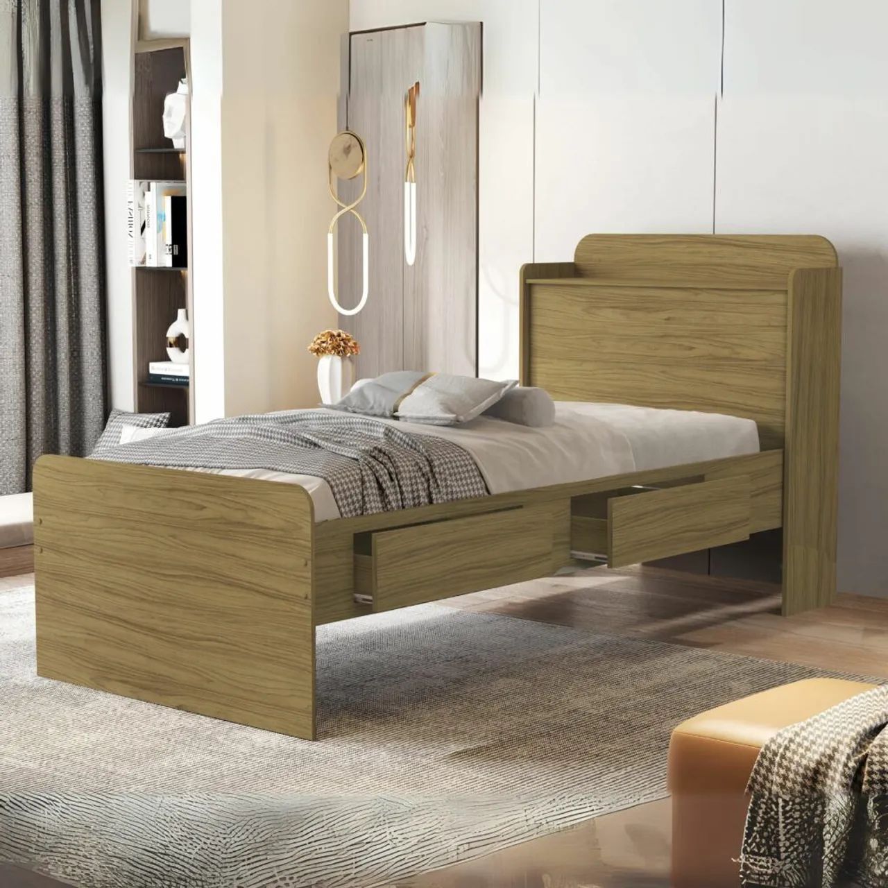 Cama Solteiro Baú Tamires tt778m - Foto 2
