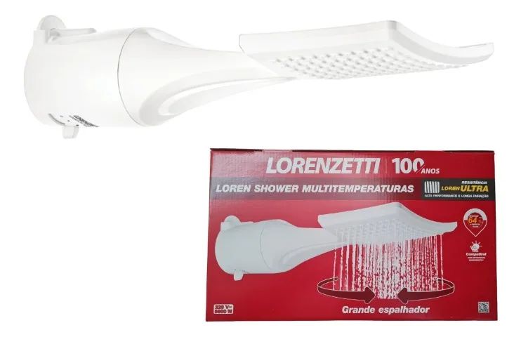 Chuveiro Loren Shower 6.800W Multitemperaturas 220V - (LORENZETTI - Ref. 373148 Rev.A)