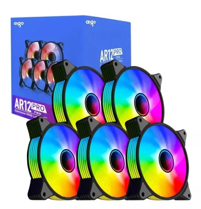 Kit 5 Fans AR12 PRO 5 Fans ARGB - Novo c/ Controladora - Periféricos e ...