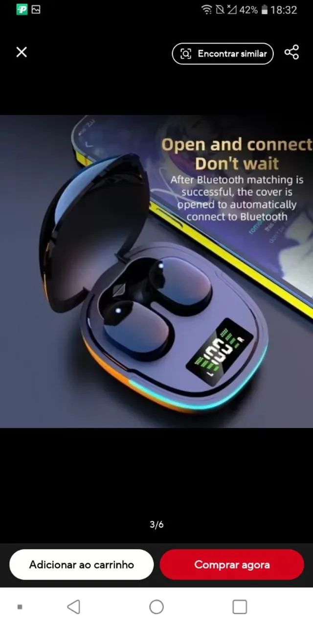 Fone de ouvido TWS Bluetooth com visor LED - Foto 3