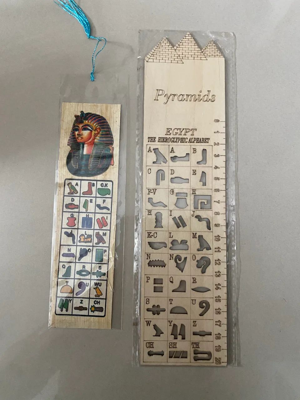 Régua de letras e marcador do Egito!