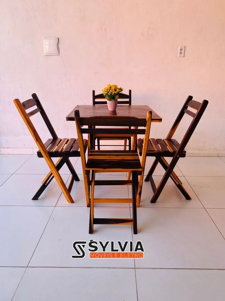 CONJUNTO DOBRÁVEL 70X70 ENVERNIZADA  - Foto 4