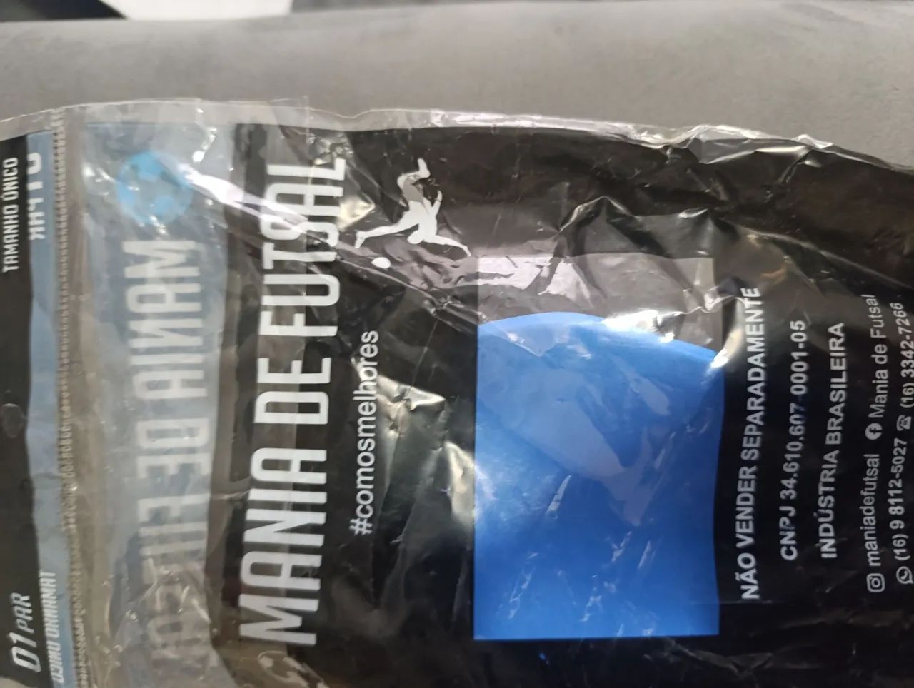 Caneleira azul tamanho único mania de futebol  - Foto 3