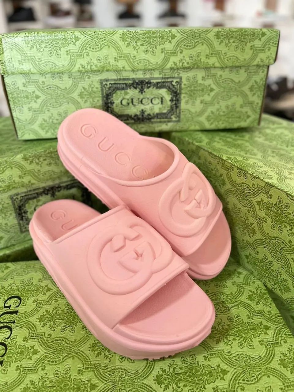 Chinelo Gucci Rosa