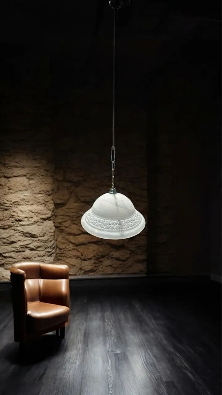 Lustre de cúpula de alabastro branco - Foto 3