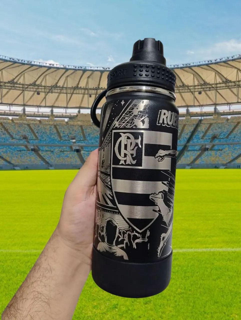 Garrafa térmica 800 ml presente Flamengo - Foto 5