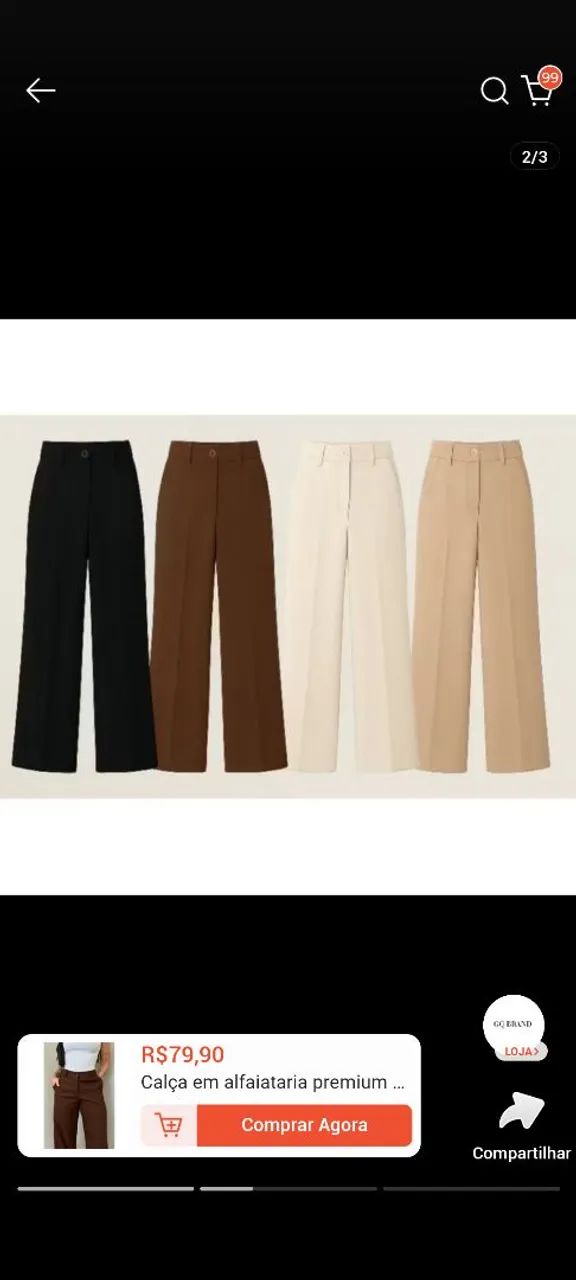 Calça alfaiataria feminina marrom café. - Foto 4