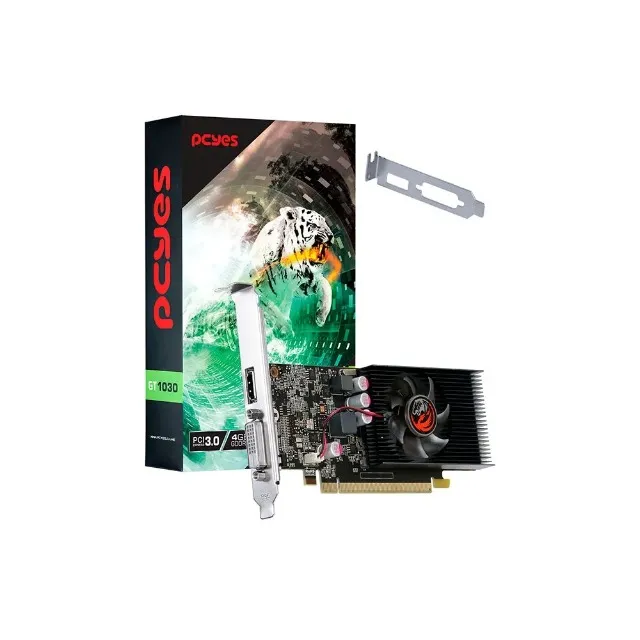Placa de Vídeo PCYES NVIDIA Geforce GT 1030, 4GB GDDR4 64 Bits, Kit Low Profile,
