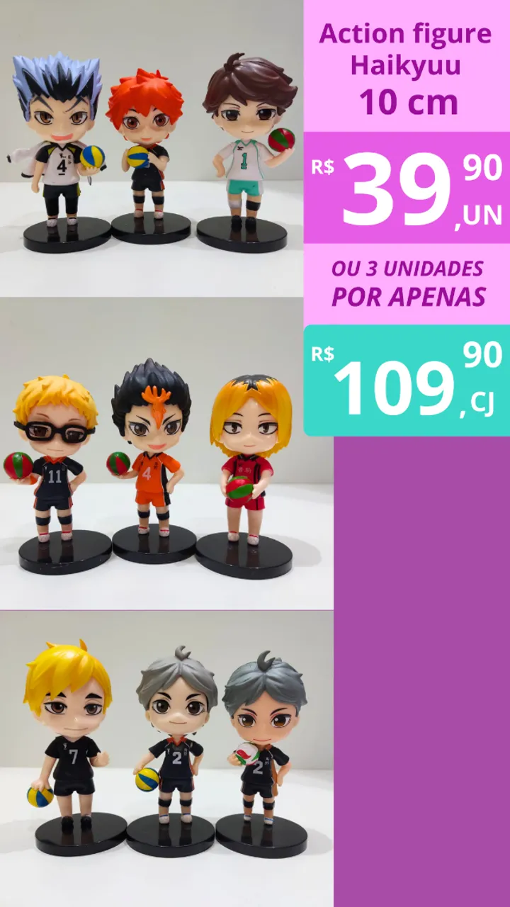 Action Figure Haikyuu unidade 10cm